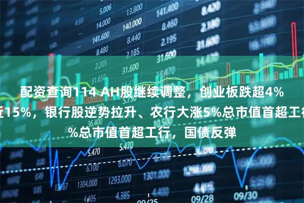 配资查询114 AH股继续调整,创业板跌超4%,寒武纪跌近15%,银行股逆势拉升、农行大涨5%总市值首超工行,国债反弹